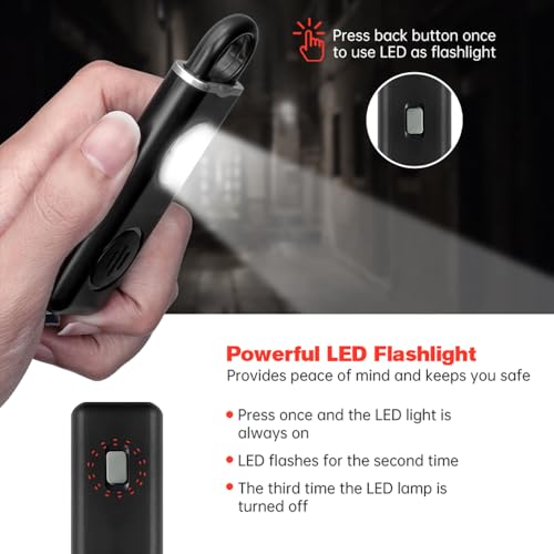 Rechargeable Personal Safety Alarm -130dB Keychain with SOS Flashing Light, Lightweight28g,500+ Days Standby, Loud Alert for Girls, Children, Elderly (Blue)