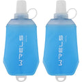 WRELS 200ml/350ml/500ml Collapsible Soft Flask,BPA Free Folding Soft Water Bottle with Hanging Ring,Lightweight TPU Hydration Flask for Running Marathon Cycling Hiking(200ml-2 Packs) - color: Blue-200ml*2