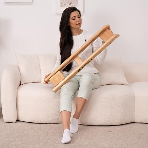 Knee & Hip Rehab Glider – Physiotherapy Equipment for Stroke Rehab, Recovery Aids, Slide Board for Post-Surgery & Injury – Lightweight Oak Design, Improves Mobility & Circulation