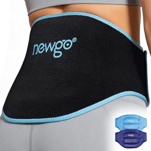 NEWGO Gel Ice Pack for Back Injuries and Pain Relief, 2 Pack Lower Back Ice Pack Wrap for Hot Cold Therapy, Lumbar Surgery, Sciatica, Herniated Disc, Coccyx Tailbone Pain - Black - size: Gel Pack