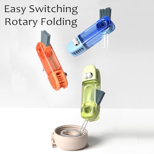 4-in-1 Bottle Cleaning Brush Set, Multifunction Silicone Cup Lid Gap Cleaner, Home Kitchen Crevice Cleaning Tools, 3 Pcs, Multicolor - color: 3 Pcs Multicolor