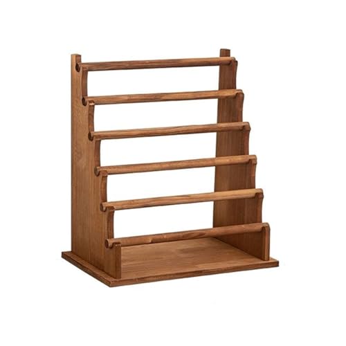 Multi-Tier Wooden Washi Tape & Sticker Organizer, Desktop Display Rack for Craft Storage, Jewelry Bracelets, Ribbons - Gift for Planner Enthusiasts H-6 - size: 6-Tier