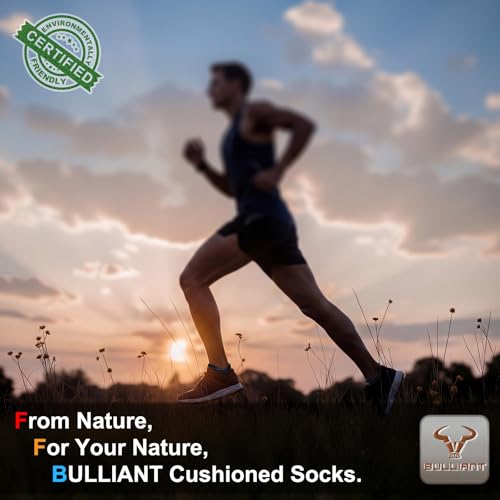 BULLIANT Men Cushioned Compression Nylon Ankle Running Socks No Show 6Pack - color: 6pairs-black8912, size: 6-9
