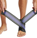 Ankle Brace Elastic Supports for Men Women, Adjustable Ankle Straps Ankle Support Ankle Compression Sleeve, Plantar Fasciitis Relief Achilles Tendonitis Brace Achilles Tendonitis Wrap, Pack of 1 (Black-Blue) - color: Black-Blue