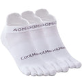 Toe Socks for Men and Women Athletic Running Coolmax Five Finger Ankle/Quarter Socks Breathable Lightweight, 3 Pairs - color: E4110# White, size: Small