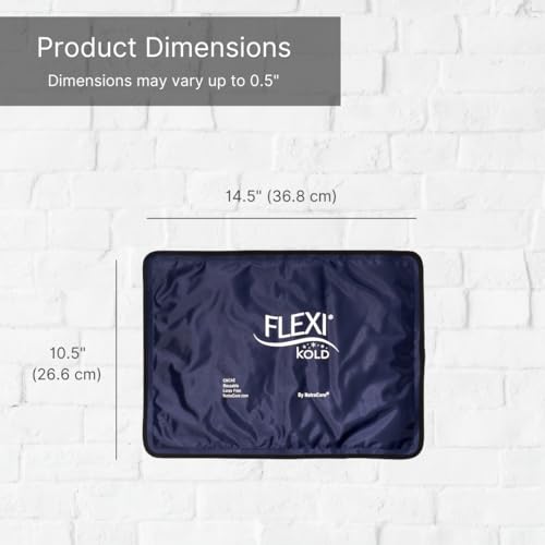 FlexiKold Gel Ice Packs (Standard Large: 10.5" x 14.5") for Injuries Reusable, Back Pain Relief, Knee Wrap, After Surgery, Ice Pack for Knee, Shoulder - 6300-COLD by NatraCure - size: Large (Pack of 1)