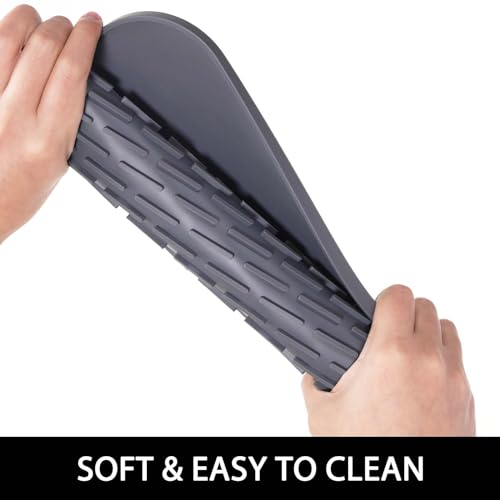 Dish Mat Silicone Dish Drying Mats Works For Drying Stemware Cocktail Glasses Silverware Pots Pans Knives and Dish Rack for Kitchen Counter Sink Bar Pads Easy to Clean (11.5" x 9.1") - color: M (11.5" x 9.1") Grey