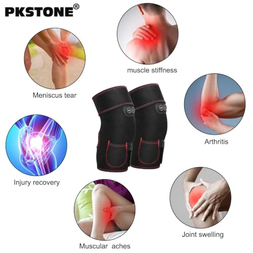 Knee Heating Pad, 3 Adjustable Heat & Vibration Knee Massager (No Battery)