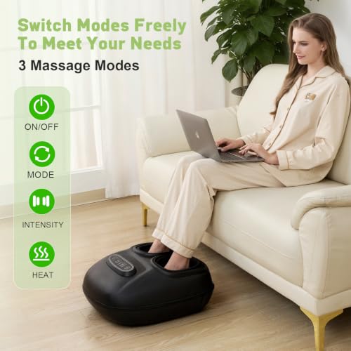 LINGTENG Foot Massager, Heated Foot Massager (Agate Black) - color: Agate Black