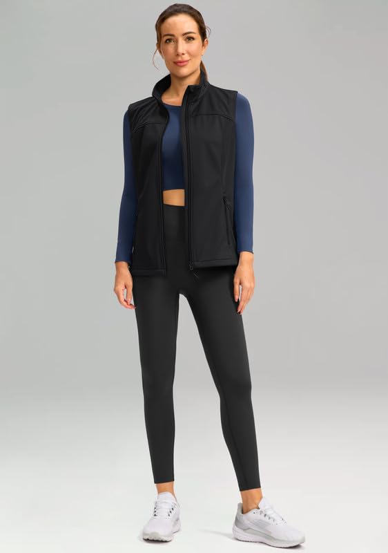 Soothfeel Women's Vest with 4 Pockets Lightweight Jacket Hiking Travel - color: Black, size: X-Small