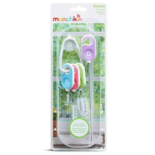Munchkin® Details™ Bottle and Cup Cleaning Brush 4 Piece Set with Key Ring,(Pack of 12) - size: 4 Piece Set (Pack of 12)