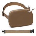 Mini Belt Bag for Women, RFID Small Fanny Pack, Womens Fashion Waist Packs with Extender Strap, Crossbody Bum Bags - color: J03-brown