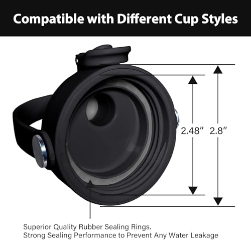 SENDESTAR Straw Lid for Hydroflask Wide Mouth Water Bottle with 12,16,18,20,24,32,40,64 oz, Auto Flip Straw Top Cap fit Most Wide Mouth Bottles, Sports Cap Water Bottle Accessories Top Replacement - color: Black