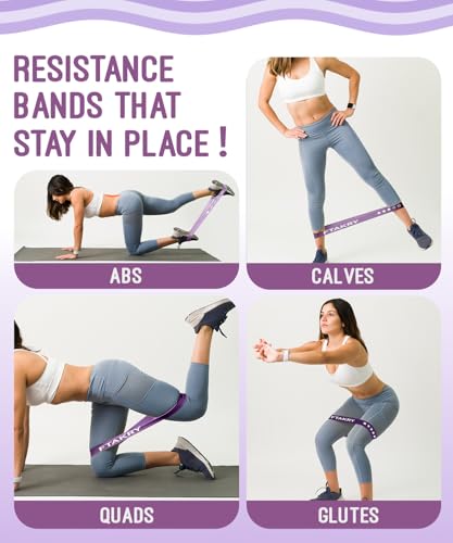 Resistance Bands for Working Out, Exercise Bands with 5 Resistance Levels, Natural Latex Resistance Bands Designed for Home Fitness, Strength Training and Flexibility Exercises - color: Purple