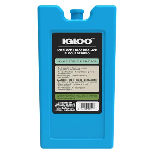Igloo Maxcold Ice Blocks, Reusable Ice Packs for Coolers, Freezer Pack, Cold Packs for Coolers, Long Lasting Ice Blocks - color: Medium