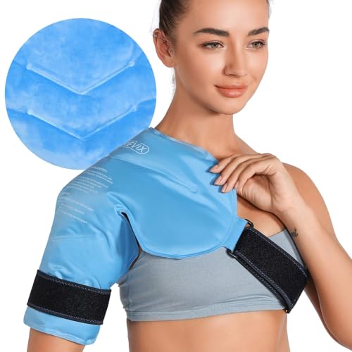 REVIX Shoulder Ice Pack Wrap for Rotator Cuff, Reusable Gel Cold Pack - size: Standard, style: Blue