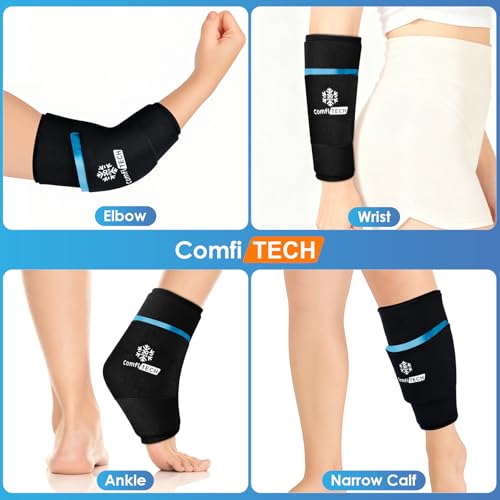 ComfiTECH Dual-Gel Elbow Ice Pack Wrap for Arm, Knee & Calf, L - size: L-Dual-Gel