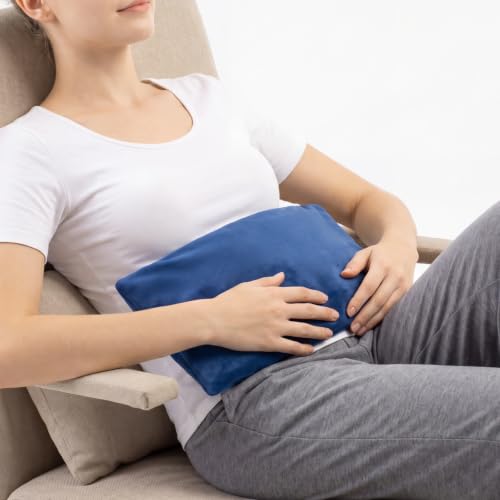 Microwavable Heating Pad with Washable Cover, 8 x 18 Microwave Heating Pad for Neck and Shoulders, Moist Heat Bean Bag Warm Compress for Knee, Joints, Wrist, Abdomen (Dark Blue) - color: 8 X 18" Dark Blue - 1 Pack