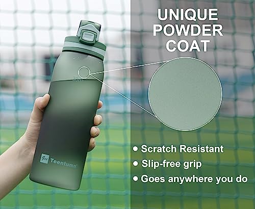 30oz Tritan Water Bottle with Time Marker, 1-Pack, Midnight Green - color: Midnight Green