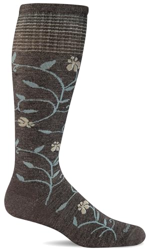 Sockwell Women's Full Sun Moderate Graduated Compression Sock Wide Calf Fit - color: Charcoal, size: Small-Medium Wide Calf