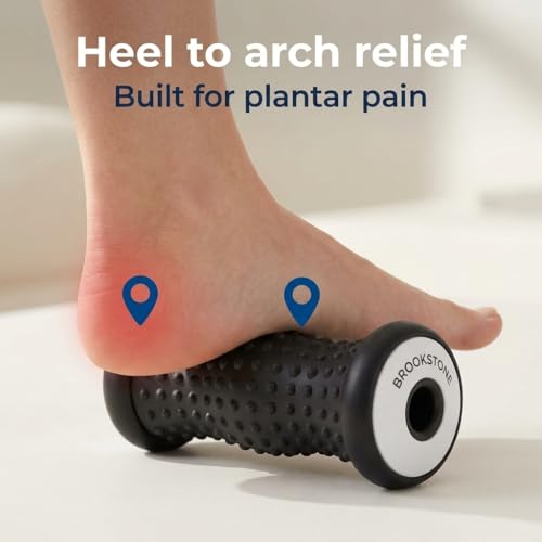 Pink Sky Brookstone Foot Massager Roller for Plantar Fasciitis Relief, Portable Deep Tissue Foot Roller Massage Tool, Relieves Arch and Heel Pain, Hot & Cold Massage, Pressure Point Reflexology Tools