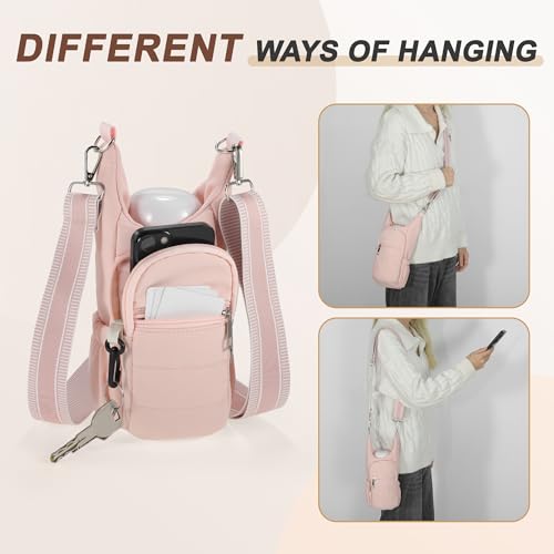 Water Bottle Carrier Bag with Adjustable Strap, for 18/32/40oz Bottle - color: Pink