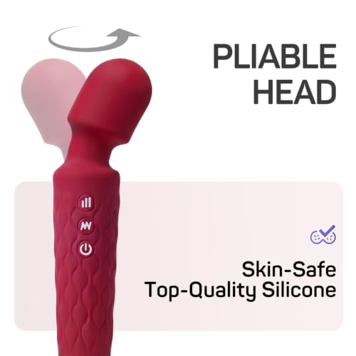 Personal Massager - 4H Max Runtime & Ultra-Quiet - Waterproof - 20 Modes 8 Speeds for Deep Tissue Back Massage, Post-Workout Recovery and Neck Muscle Relaxation(Red) - color: Red