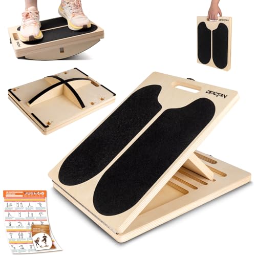 3-in-1 Slant Board & 180°/360° Balance Board, 460 LBS Capacity Calf Stretch