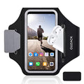 GUZACK Running Armband with Zipper Pouch, Running Phone Holder,Up to 6.9" - color: Black Zipper, size: L