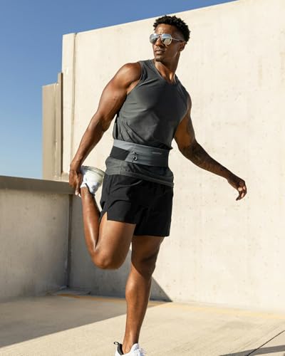WATERFLY Running Belt Fanny Pack: Slim Lightweight Waist Bag for Runners - color: Grey