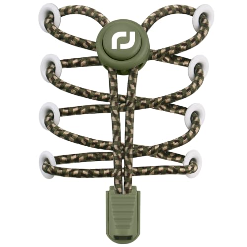 RJ-Sport Tieless Elastic Shoe Laces for Adults and Kids - color: Number 016 - Camo