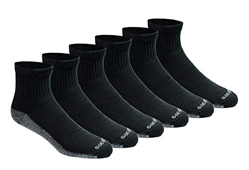 Dickies Men's Dri-Tech Moisture Control Quarter Socks, Available in M-XXL (6, 12, 18 Pairs) - color: Black (6 Pairs), size: XX-Large
