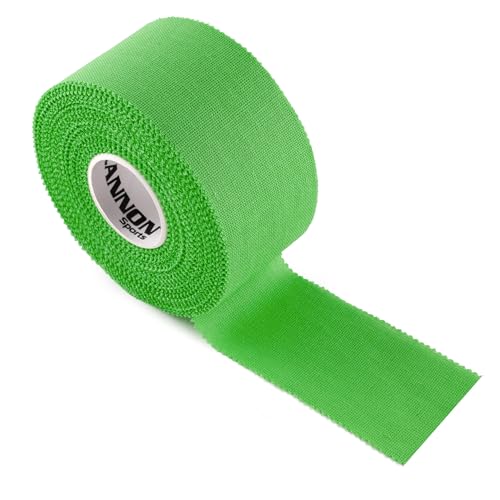 Cannon Sports Premium Athletic Tape - 1.5” x 45 Feet Per Roll - Easy Tear, No Sticky Residue, Very Strong, Hypoallergenic and Latex Free- Ideal for Sprains, Strains, First Aid – 1 Roll (Green) - color: Green