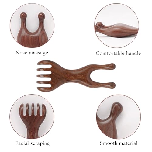 OULIGET Natural Wooden Nose Guasha Massage Tools Anti-Static Gua Sha Tool - style: Nose Guasha Comb