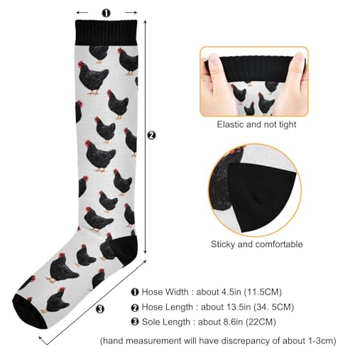 Wusikd Cats Compression Socks for Women and Men Circulation Cute Long Socks for Athletic Running 1 - color: Chicken
