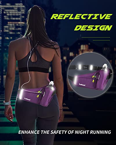 Labeol Running Belt, Waterproof Hydration Belt with Water Bottle Holder - color: Purple