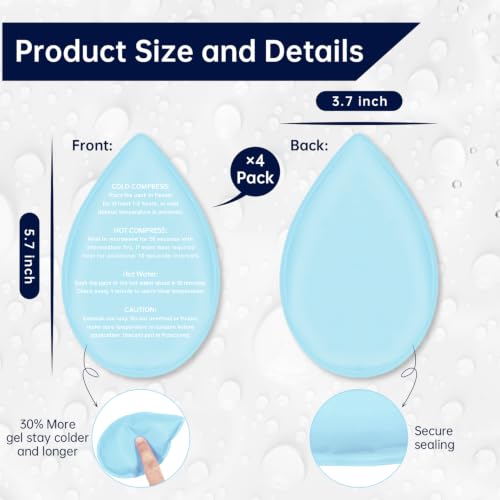 Wisdom Teeth Ice Pack Head Wrap Jaw Face Ice Pack with 4 Gel Packs - color: Light Blue