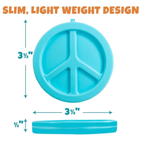 Kids Hard Ice Packs 3 Pack, Slim Reusable Freezer Packs for Lunch Boxes - color: Peace Sign