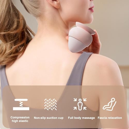 Trigger Point Massage Ball 1 Pcs Silicone Wall Mount Myofascial Release Ball Cone and Cupping 2 in 1 for Back, Neck, Feet, Leg Deep Tissue Self Massage Tool (Pink) - color: Pink