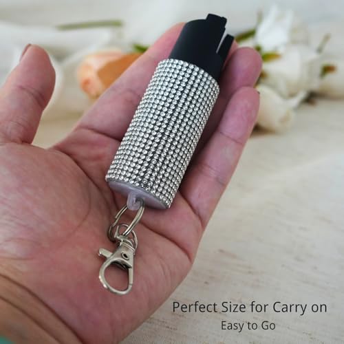 Pepper Spray for Women, Mini Bling Keychain, 12-Ft Range, Quick Release - color: Bling Bling