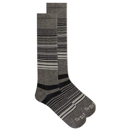 Dr. Scholl's Women's Graduated Compression Knee High Socks - color: Black/Gray Stripe (1 Pair), size: 8-12