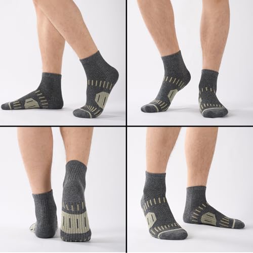 6 Pairs Copper Ankle Compression Socks for Men and Women - color: Dark Grey*6, size: Medium-Large