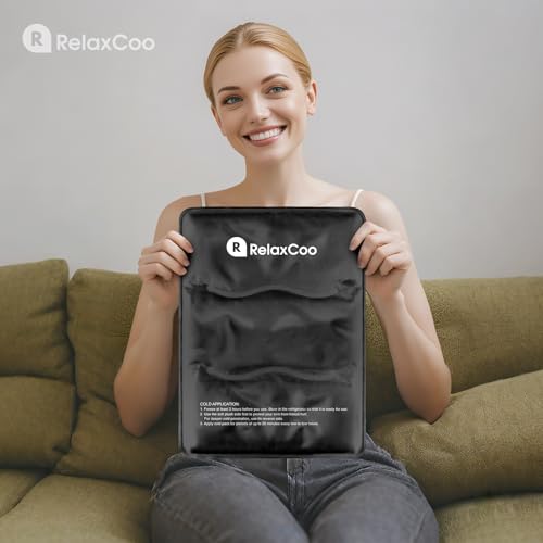 Large Flexible Ice Pack for Injuries Reusable Gel, 11x14.5 Inches, Cold Compress for Hip, Shoulder, Knee, Back Pain, Swelling, Bruises, Surgery, Black - style: BLACK