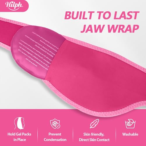 Hilph Wisdom Teeth Ice Pack Head Wrap, Face Ice Pack for Jaw Oral Surgery - color: Pink