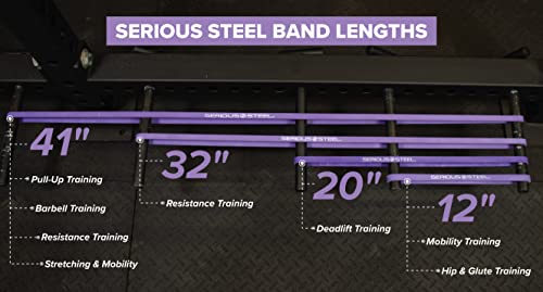 Serious Steel Fitness 32" Resistance Training Bands (Portable Exercise Band System Training Bands- Great for Individuals Under 5'10") - color: #1 Purple (5-35 lbs.)