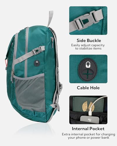 WATERFLY Lightweight Packable Hiking Backpack, 30L Day Pack Green - color: Green