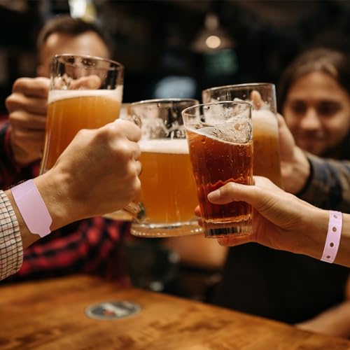 100pcs Vinyl Wristbands, Disposable Waterproof Wristbands(Color : Pink) - color: Pink