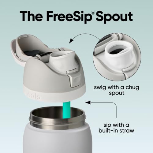 Owala FreeSip Stainless Steel Water Bottle 40 oz Foggy Tide - color: Foggy Tide, size: 40 Ounces