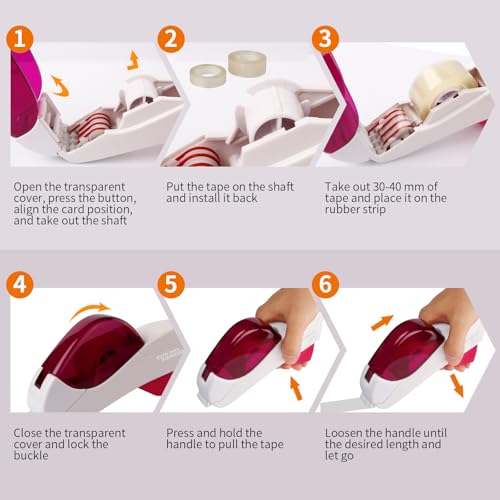 Eagle Automatic Tape Dispenser, Handheld & Portable Design, Office Tape Gun, One-Handed Operation with Safety Blade for Office, Home, DIY or Packaging (Includes 2 Free Tapes) (White) - color: White
