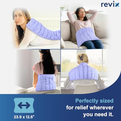 REVIX Extra Large Microwavable Heating Pad for Back, Heating Wrap, Purple - color: Purple